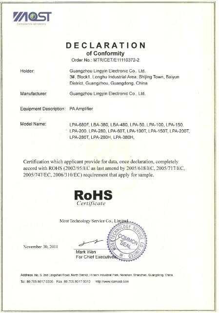 RoHS - Guangzhou Lingyin Electronic Co., Ltd.