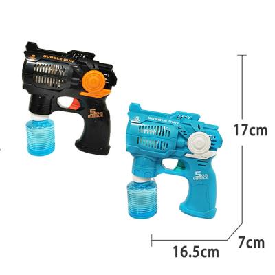 China Plastic Children's Outdoor Summer Toys Bubble Machine Light And Sound Five Hole Bubble Gun Toys for sale