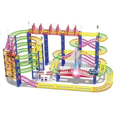 China Diecast Urban Toy Rail Series , 193 Pcs Building Race Tracks Includes 2 Car For Kids for sale