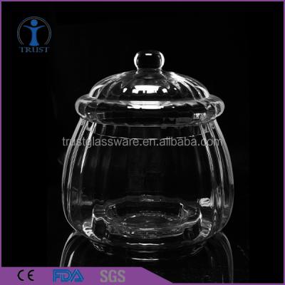 China New Design Christmas Decoration Viable Wholesale Home Storage Large Pumpkin Glass Jar for sale