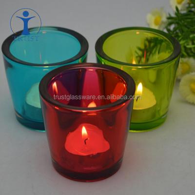 China Modern machine pressed to spray the appropriate colored glass mini candle holder in the bar for sale