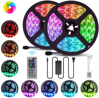 China Hofoled Residential Waterproof 5050 LED Color Changing DIY RGB LED Flexible Strip Light With 44 Key Remote For Home Light Bar Kitchen Bed for sale