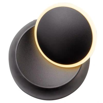 China Modern Black Creative 360 ​​Degree Modern IP54 Led Wall Light For Bedroom for sale