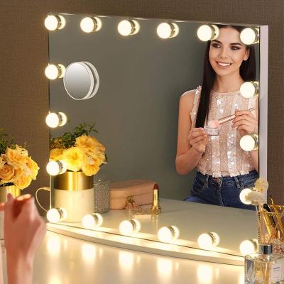 China Vanity Light Hollywood Style Bathroom Vanity Vanity Light Dimmable 10 Bulbs Makeup Lamp Vanity Mirror with Led Lights for sale