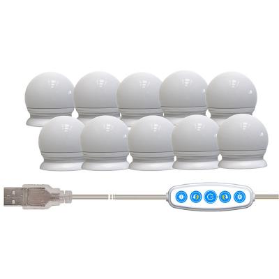 China Popular Hollywood DIY 10 LED Vanity Mirror Light Bulbs Led Makeup Vanity Mirror Lights with USB for sale