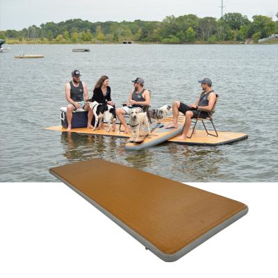 China 2019 Wholesale Hot Selling Amazon Drop Stitch Bamboo Inflatable Water Floating Tops Plastic Floating Platform for sale