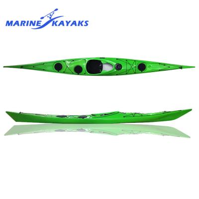 China 2018 Summer Style HDPE 3 Layer Green Color 5.3M One Seats Plastic Traveling Ocean Surf Sea Kayak for sale