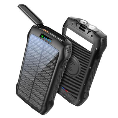 China Fast Charging Support Solar Powerbank 20000mah Fast Charging Waterproof Solar Panel QI Solar Wireless Power Bank Station for sale