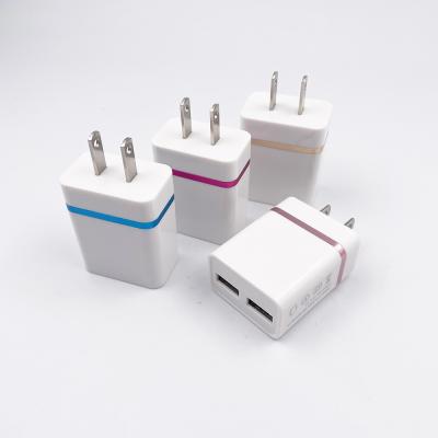 China Mobile Phone 2 Ports Usb Charger 5v 2a Power Adapter For iPhone 2 In 1 Adapter for sale