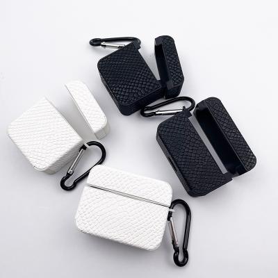 China Luxury Anti-drop Leather Case For Airpods Case Protective Clear Cover For Airpod 2 Square Earphone Case With Hook for sale