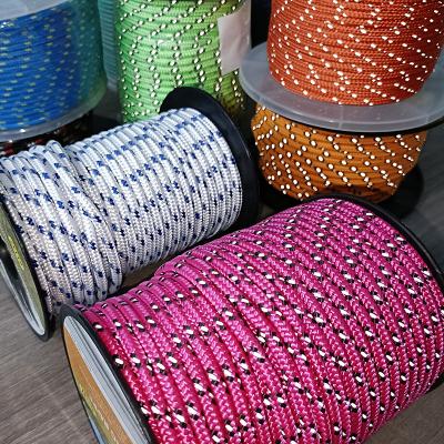 China Fashionable high quality 50m multicolor reflective 2.5mm tent rope for camping and outdoor use for sale