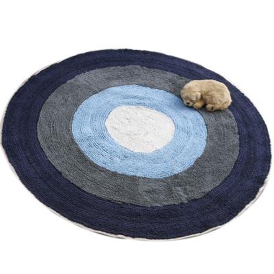 China Stain Resistant Professional Custom Best Selling Decorative Artistic Design Round Wool Cotton Blanket for sale