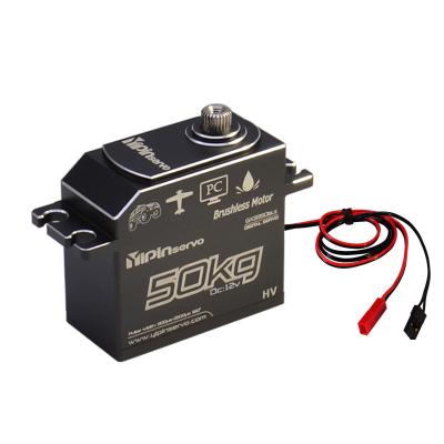 China Yipinservo 50kg Digital Motor App Controlled Brushless Servo 12v High Voltage for rc model for sale