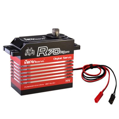 China Digital Motor Servo RC 1/6 Model Yipinservo 12v 70KG RC Crawler Accessories for sale