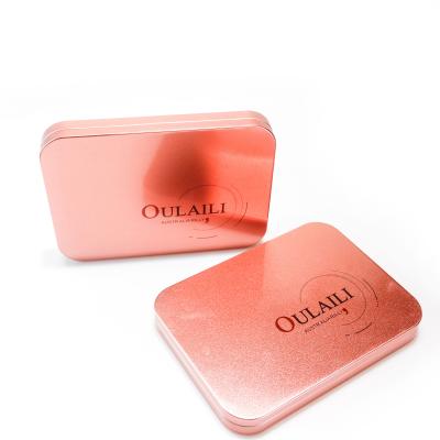 China Custom Printing Square Face Mask Cosmetics Logo Color Cosmetic Gift Metal Rectangle Tin Box for sale