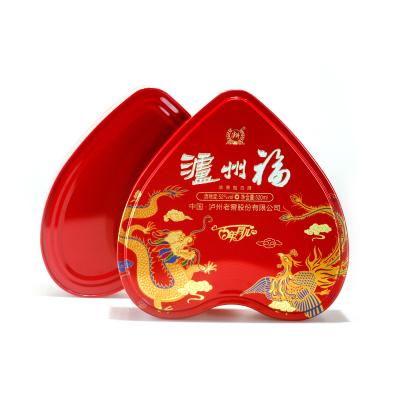 China Food Heart Shape Customization Tin Box Candy Wrapped Container Customized Printing Gift Metal Box for sale