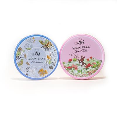 China Custom Printed Food Gift Cake Chocolate Cookie Packaging Tin Can Round Container for sale