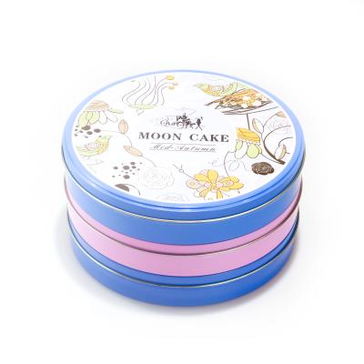 China Strong Sealing Round Tin Boxes Mooncake Boxes for sale