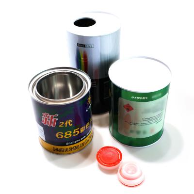 China Paint Wholesale 1 Liter Round Metal Cans Paint Coat Engine Oil Lubricating Oil Brake Oil for sale