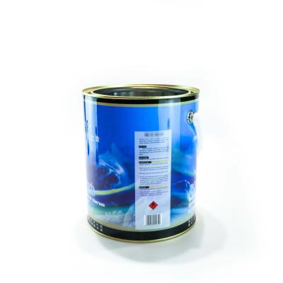 China Paint 4L round shape metal paint tin box with lid tin can manufactur for sale