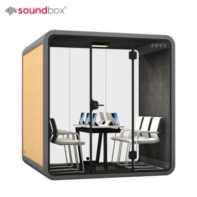 China Music Sound Box Indoor Acoustic Booth Office Glass Pod Double Noise Reduce Silence Office Meeting Pod for sale