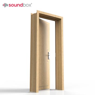 China 60 Minute Hotel Acoustic Sound Box Door Soundproof Wood Acoustic Fireproof Door Premium Five Star Soundproof Door for sale