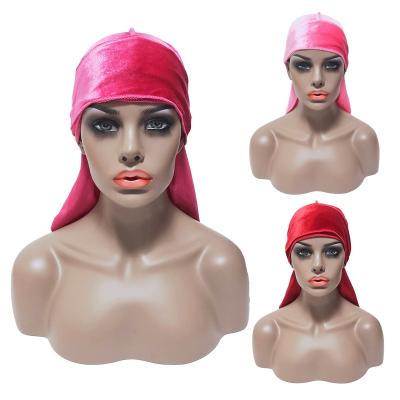 China Multifunctional Custom Soft Bandanas Mens Soft Camouflage Velvet Duragesic Durag Hat For Men Durag for sale