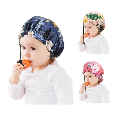 China Color Reversible Double Elastic Rope Image Double Layer Silky Hood For Kids for sale