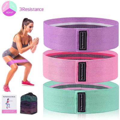 China Durable Hip Band 3 Pieces Set Resistance Loop Exercise Bands Elastic Bands Fitness Set For Outdoor Gym Exercise for sale