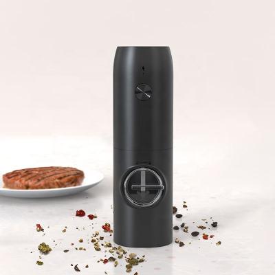 China Hot Selling Viable Slat Pepper Grinder Rechargeable Electric Amazon Kitchen Instrument Pepper Spice Grinder Electric Grinder with Led for sale