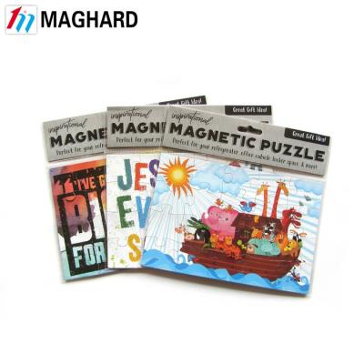 China Cartoon Toy Magnetic Die Cut Paper Jigsaw Puzzle Magnetic Toy Puzzle for sale