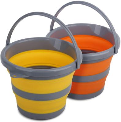 China 5L Space Saving Sustainable Folding Bucket With Handle Around Foldable Tub Portable Folding Water Bucket for sale