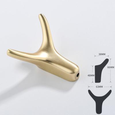 China Modern European Style Horn Hook Clothes Wall Hooks Metal Cute Keys Bag Hanger for sale