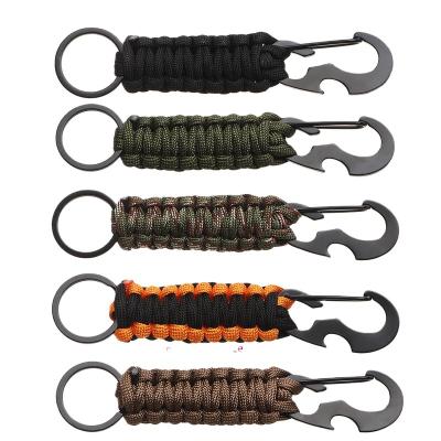 China Heavy Industry Rope Rope Emergency Knot Outdoor Main Chain Ring Bottle Opener Camping Carabiner for sale