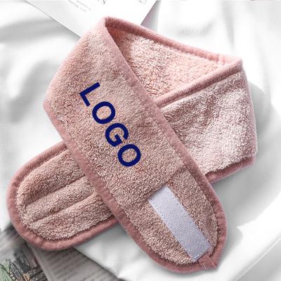 China Custom Modern Minimalist Makeup Facial Washable Wrap Beauty Towel Stretch Headband Soft Spa Headbands With Embroidery Logo for sale