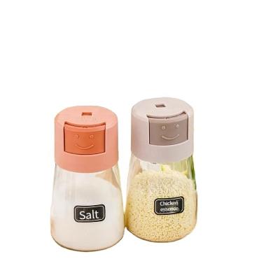 China Eco-friendly. Easy Clean kitchen  Quantitative Push type glass seal Moisture-proof spice bottle spice bottle for sale