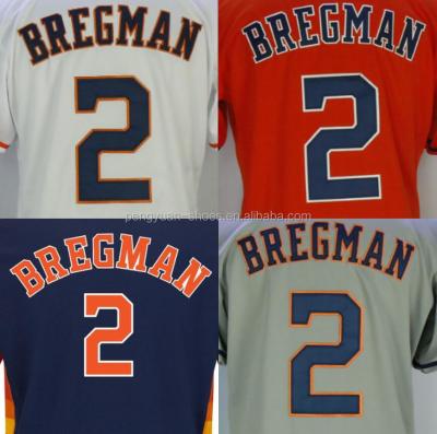 China Best Quality Custom Alex Bregman Carlos Correa George Springer Logo Baseball Jersey Antibacterial Embroidery for sale