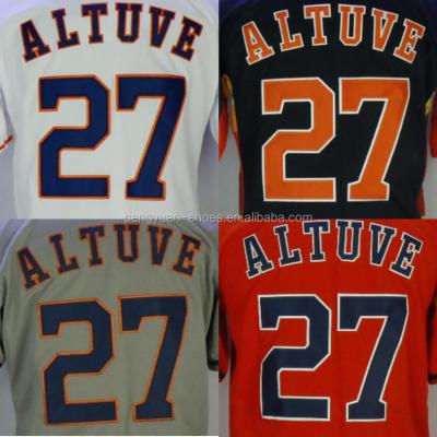 China Best Quality Antibacterial Jose Altuve Justin Verlander Embroidery Logo Baseball Jersey Custom Made for sale