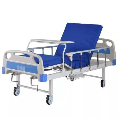 China Hot Sale Metal Hospital Beds Medical 2 Cranks Set Up Medical Bed With Adjustable For Clinic Furniture Medical Facial Bed for sale