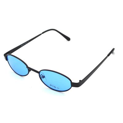 China Fashion Sunglasses Miway High Quality Small Size Frame Color Lens Metal Oval Sunglasses for sale