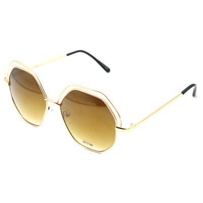 China Miway Metal Double Color Lens Metal Oval Sunglasses Fashion Sunglasses High Quality Circle Frame for sale