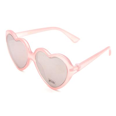 China Fashion Sunglasses Shape Heart Shape Silver Mirror Effect Lens For Women Girl Sun Glasses for sale