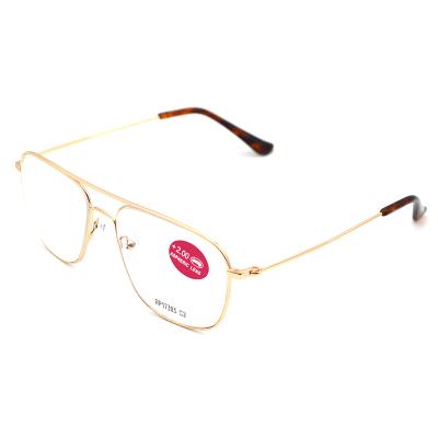 China Slim Retro Classic Gold Metal Silver Black Reading Glasses for sale