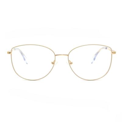 China For Women's Gold Round Frame Optical Glasses Reading Glass Eyewear Metal Optical Glasses Frames Elegant Colors Options for sale