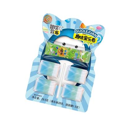 China Cartoon Toys Kid gift hot-selling snack juice roll candy tape candy stick fudge bag children's casual funny candy toys for sale