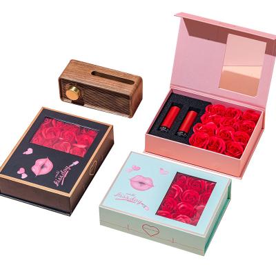 China New Recyclable Valentine's Day Lipstick Gift Box, Exquisite Pink Gift Box, Flip Lipstick Packaging Box for sale