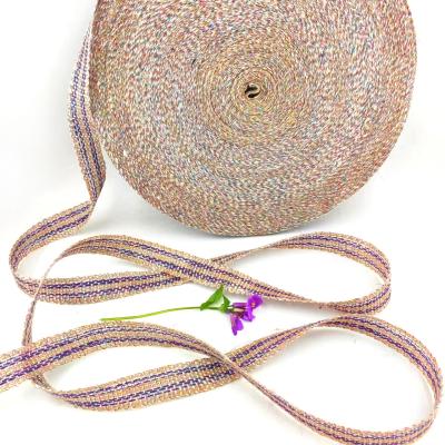 China Webbing 25mm Woven Jute Ribbon for Christmas Holiday Decoration 100% Jute Burlap Fabric for sale