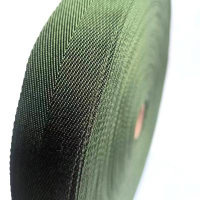 China Equipo de tácticas verdes Material de la correa de 3 cm de ancho Tejido de nylon herringbone Webbing en venta