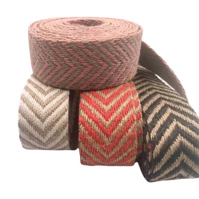 China 4 Cm Wide 2.5mm Thickness Jute Webbing Herringbone Webbing Edging For Eco-friendly Shoes for sale