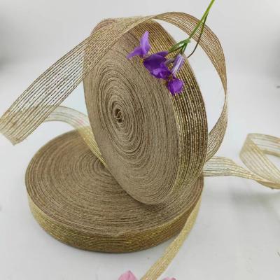 China DIY Jute Ribbon with 25mm Hemp Jute Webbing Simple Style Burlap Fish Silk Ribbon for sale